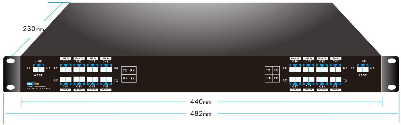 8CH DWDM MUX DEMUX OADM 19” 1U Rack