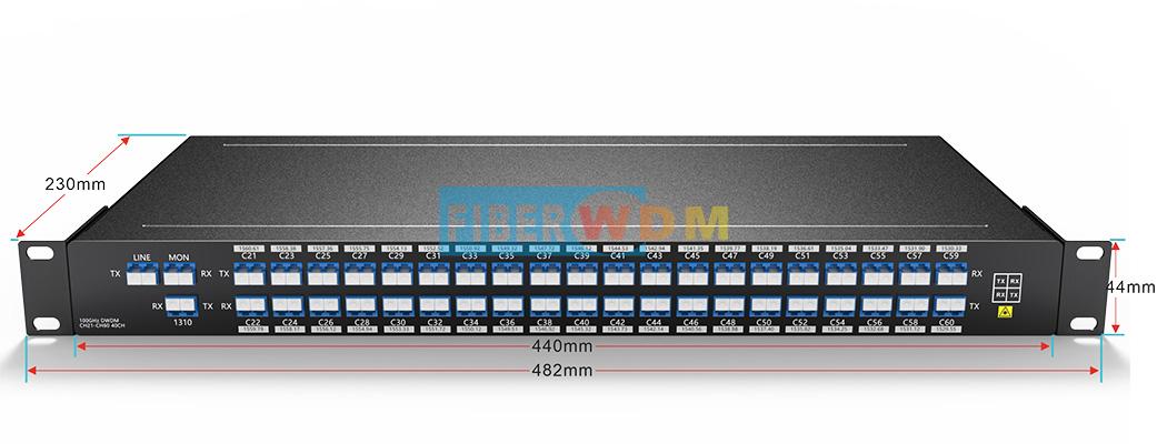 40CH DWDM MUX DEMUX 19” Inch 1U Rack