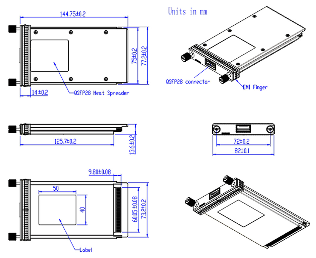 CFP to QSFP28 Adaptor Module