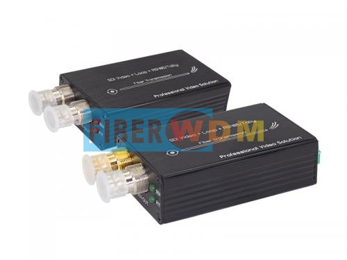 Mini-type 3G-SDI to Fiber Converter with Tally or Reverse RS485