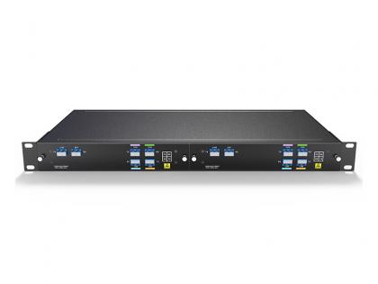 Dual Fiber 4CH 1270-1330nm CWDM MUX DEMUX With EXP, LC/UPC, Plug-in LGX Box and 2slot 1U Rack